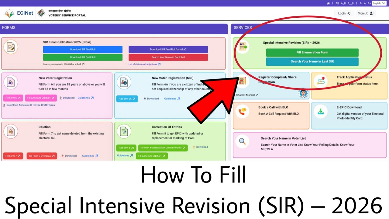 How To Fill Special Intensive Revision (SIR) &ndash; 2026 | Fill Enumeration Form