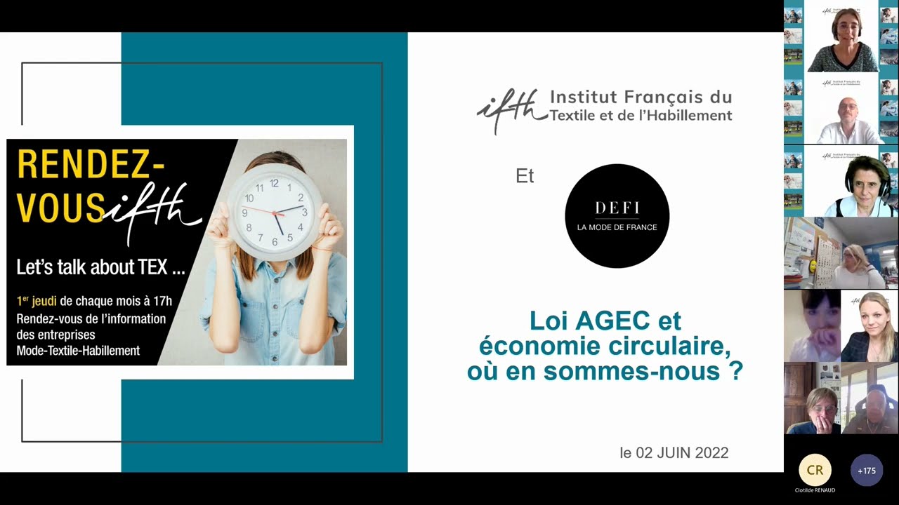 Replay RDV IFTH/ Juin 2022 - Loi AGEC: où en est-on?