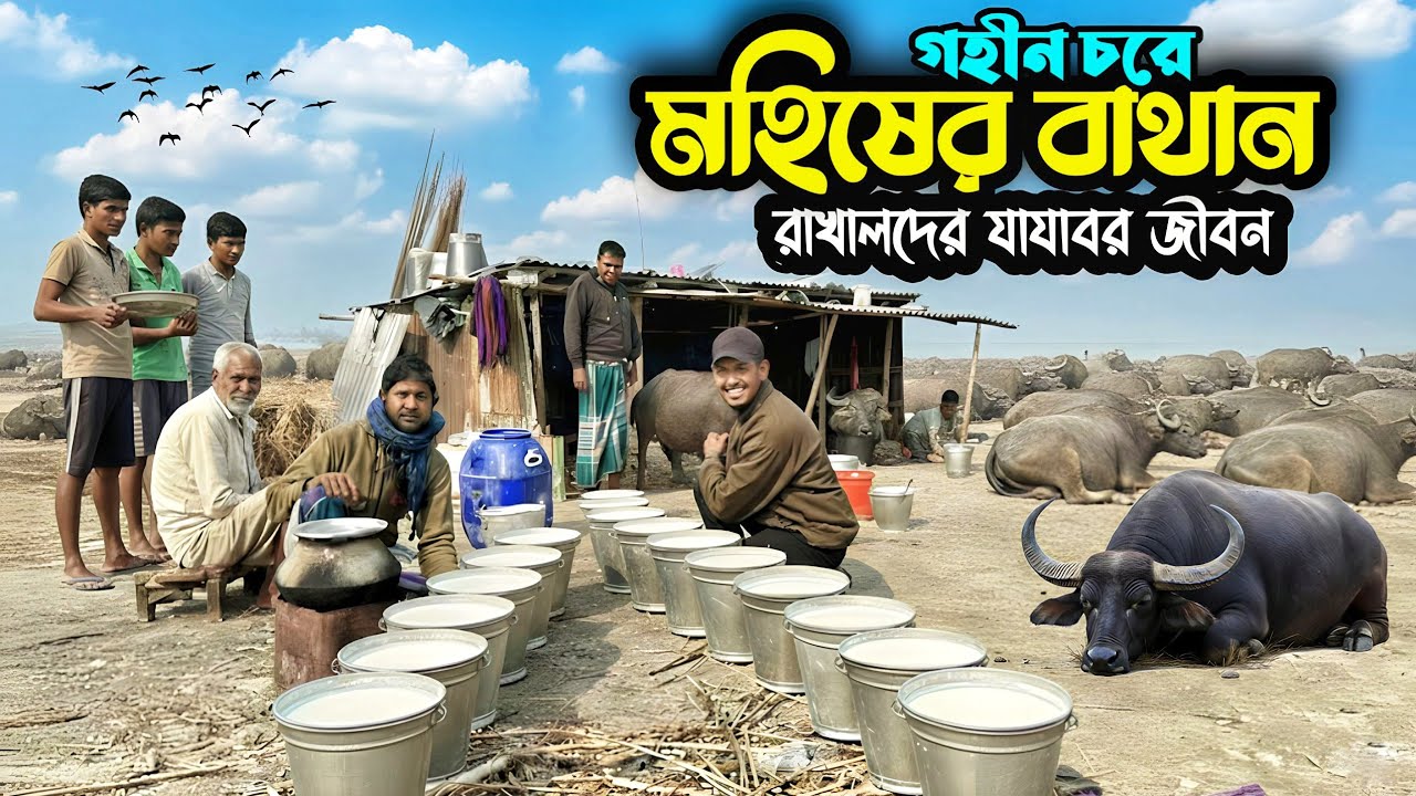 গহীন চরে মহিষের রাখালদের যাযাবর জীবন || চরাঞ্চলে মহিষের বাথান || Nomadic Life of Buffalo Herders 