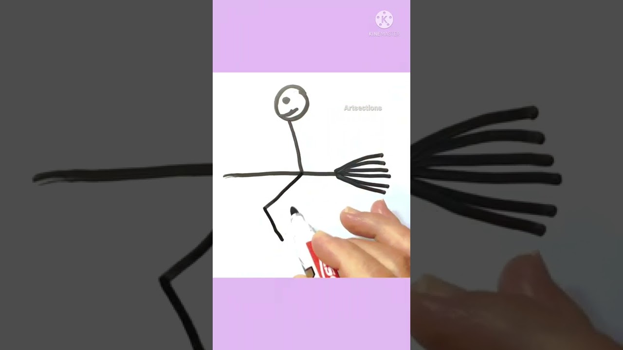 EASY DRAW FLYING STICKMAN - #shorts