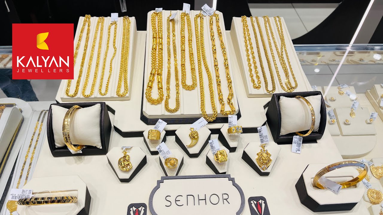 Latest Mens gold jewellery collection 22kt gold kada/ gold rings/ pendant / chain designs with price