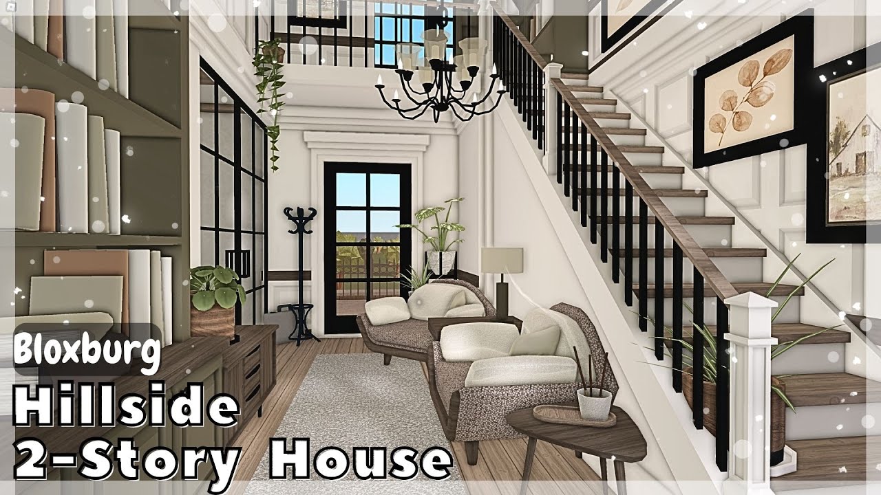 BLOXBURG: Hillside 2 Story House Speedbuild (interior + full tour) Roblox House Build
