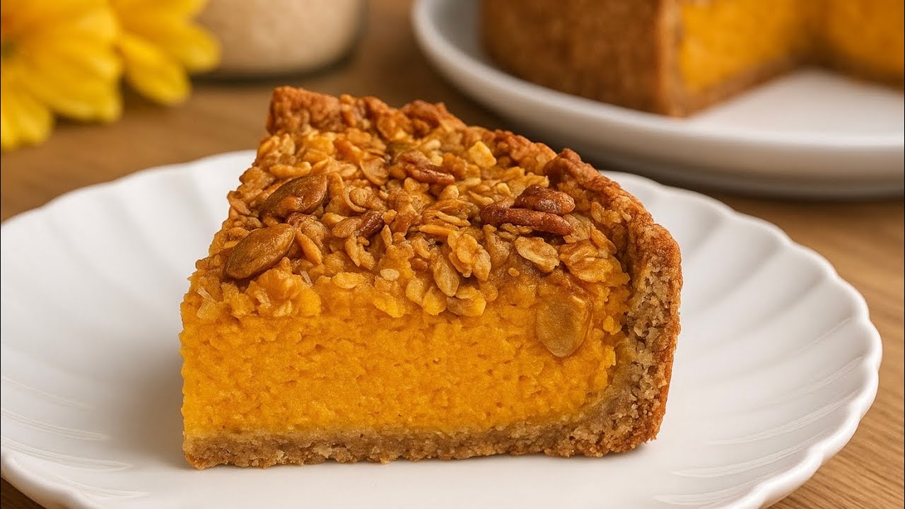 Haferflocken, Apfel und Kürbis! Mehlfreier Kuchen! Mein liebstes gesundes Dessert!