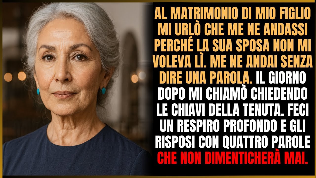 Mio figlio mi ha cacciata dal suo matrimonio per sua moglie, ma la mia risposta li ha zittiti.