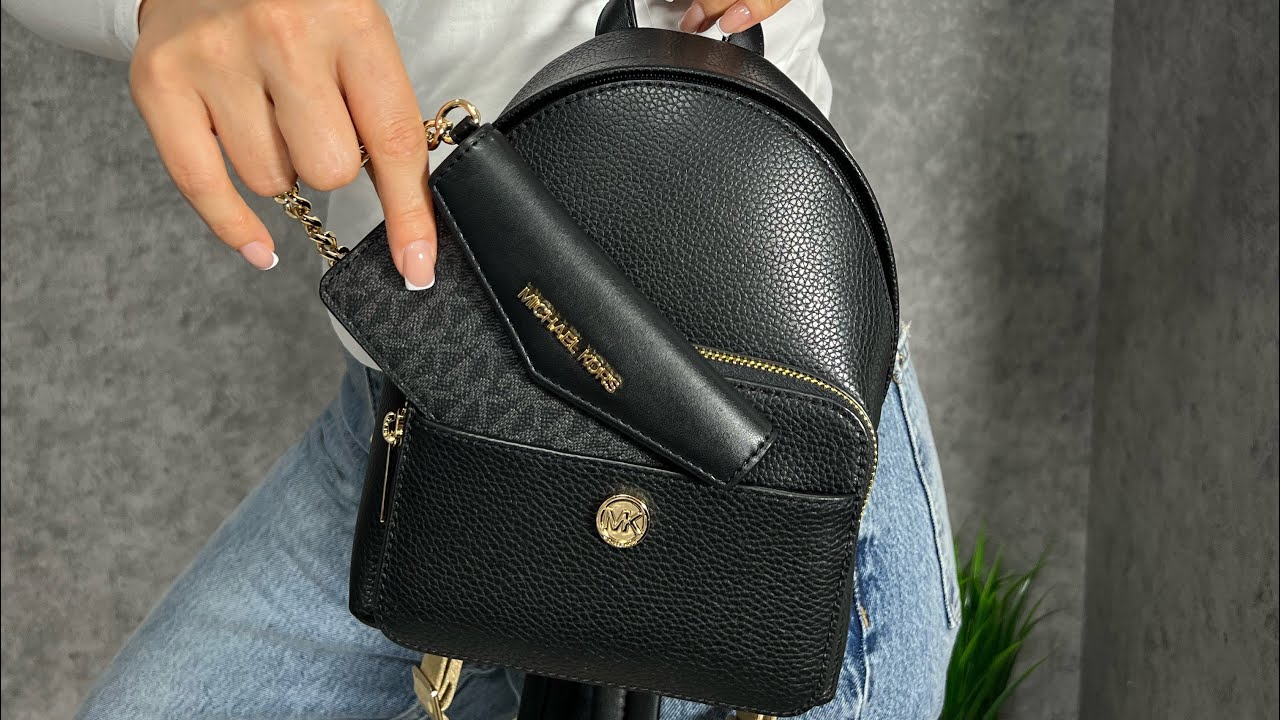 Распаковка рюкзака MICHAEL KORS Maisie Extra-Small Pebbled Leather 2-In-1 Backpack (black)