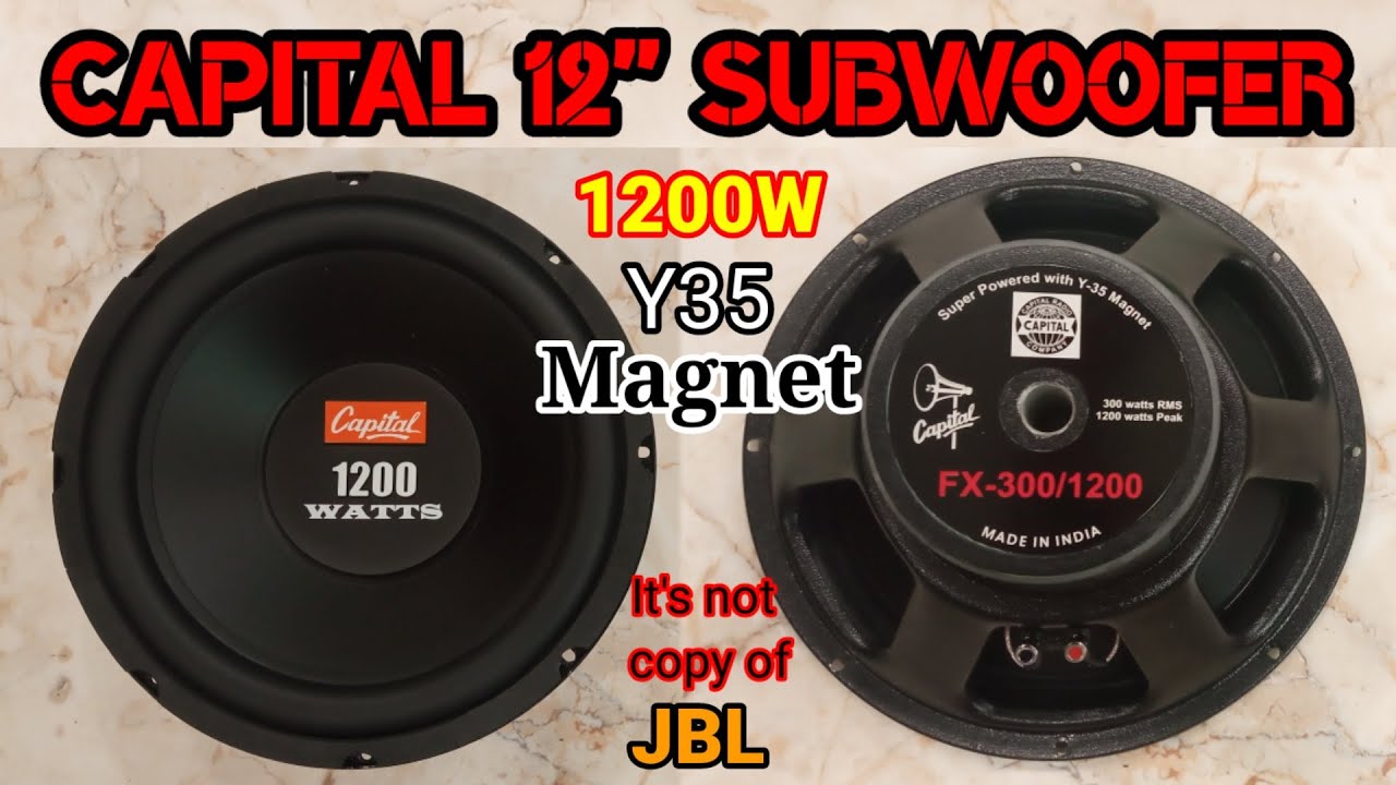 Capital 12&rdquo; Subwoofer | FX-300/1200 | Rms 300 | Max 1200 Watts | Sr+&sup2; Ferrite magnet | GKS Info Tech