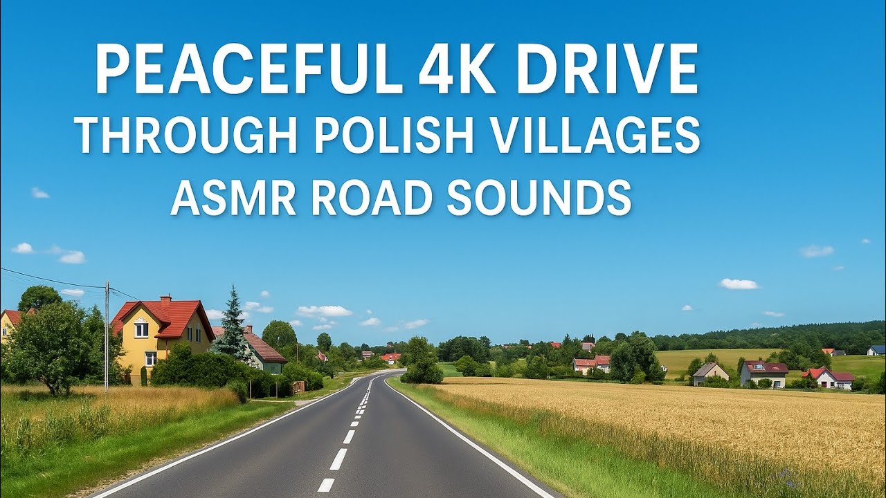 Peaceful 4K Drive Through Polish Villages | No Music, Just Road Sounds | ASMR Countryside Ride