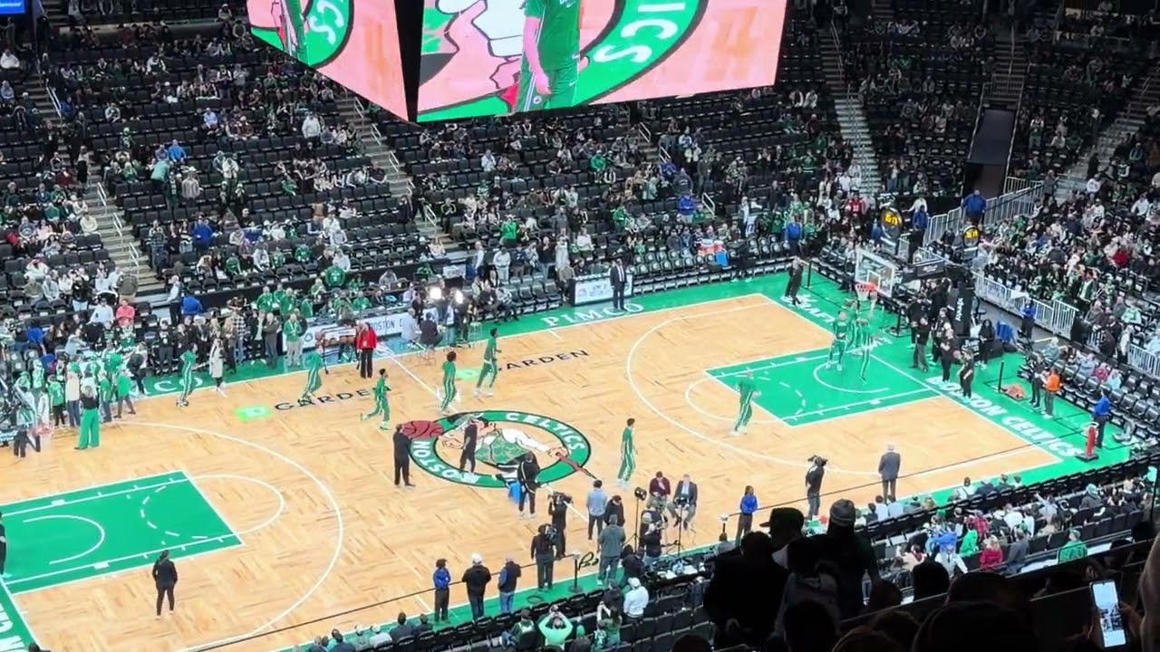 BOSTON CELTICS ARRIVE ON COURT #fromirelandandbeyond #bostonceltics 
