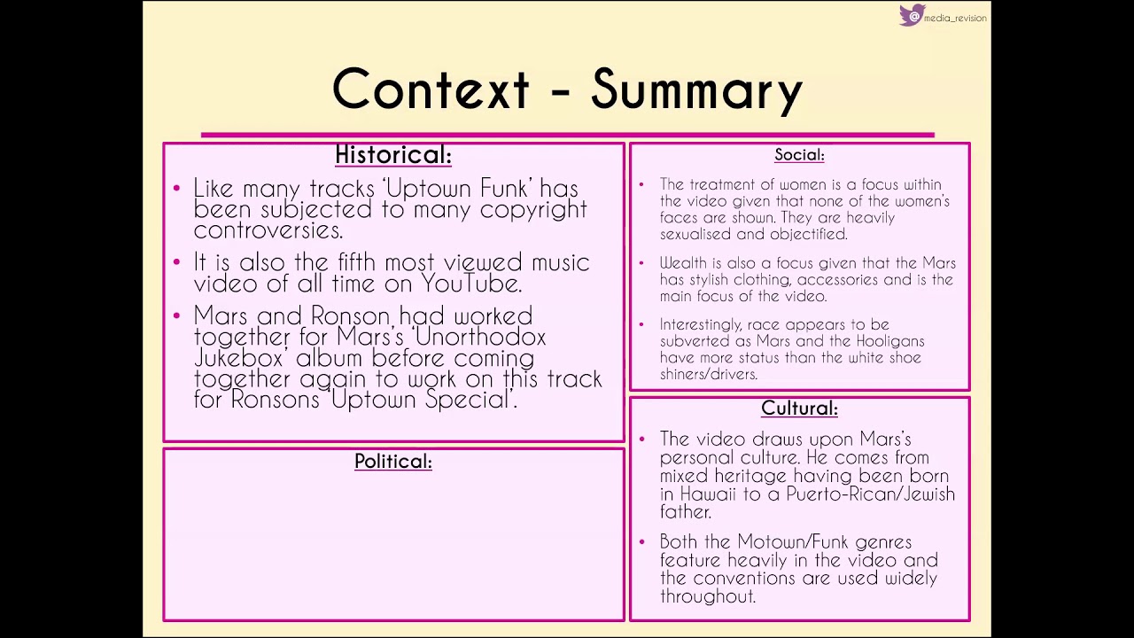 Uptown Funk - Context and Key Concepts