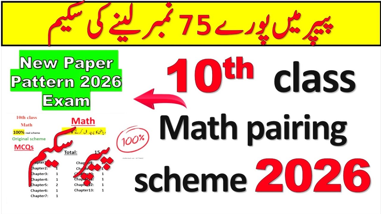 10th class math pairing scheme 2026 | Pairing scheme 2026 exams | 10th class math paper pattern 2026