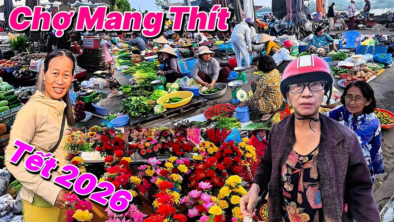 Chợ Quê Tết Vĩnh Long Đông Nghẹt Người Sáng Sớm - Giá Siêu Rẻ Ở Chợ Mang Thít