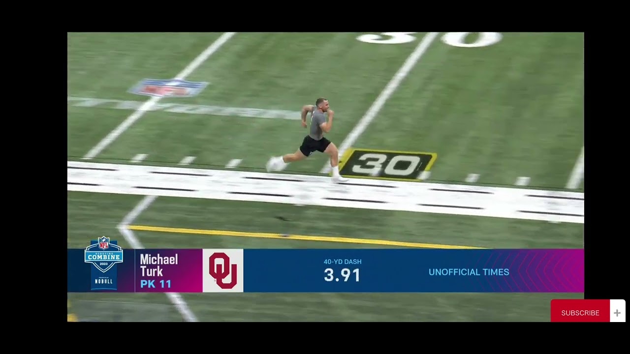 Michael Turk runs the 40-yard dash!!! What a Blessing!