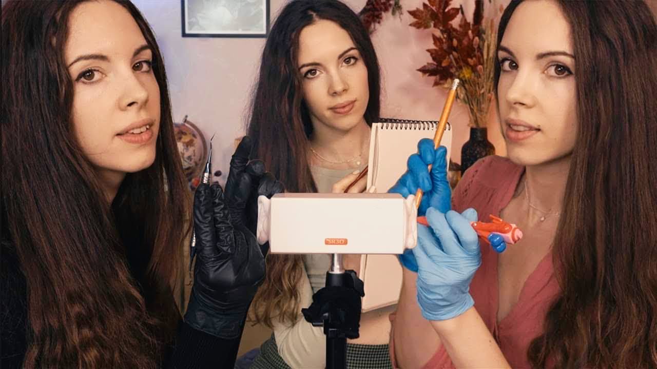 Triplet ASMR Ear Cleaning At MAX INTENSITY 👂