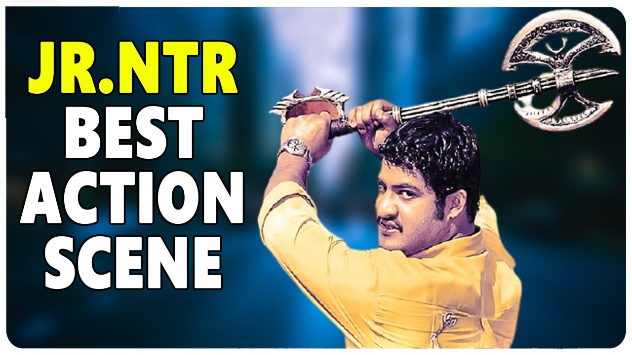 Simhadri Movie || Fight Near River Action Scene || Jr NTR ||  Bhoomika || Ankitha || ss rajamouli