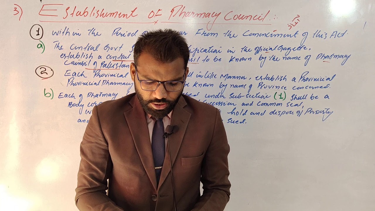 Sec :03 Establishment of Pharmacy Counsil Pharmacy Act 1967 FORENSIC PHARMACY BY DR.MEHTAB ALI