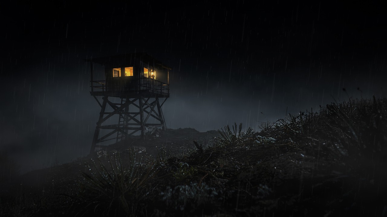 Echo Ridge Outpost — Heavy Rain & Thunder on the Watch Cabin | 10 HOURS