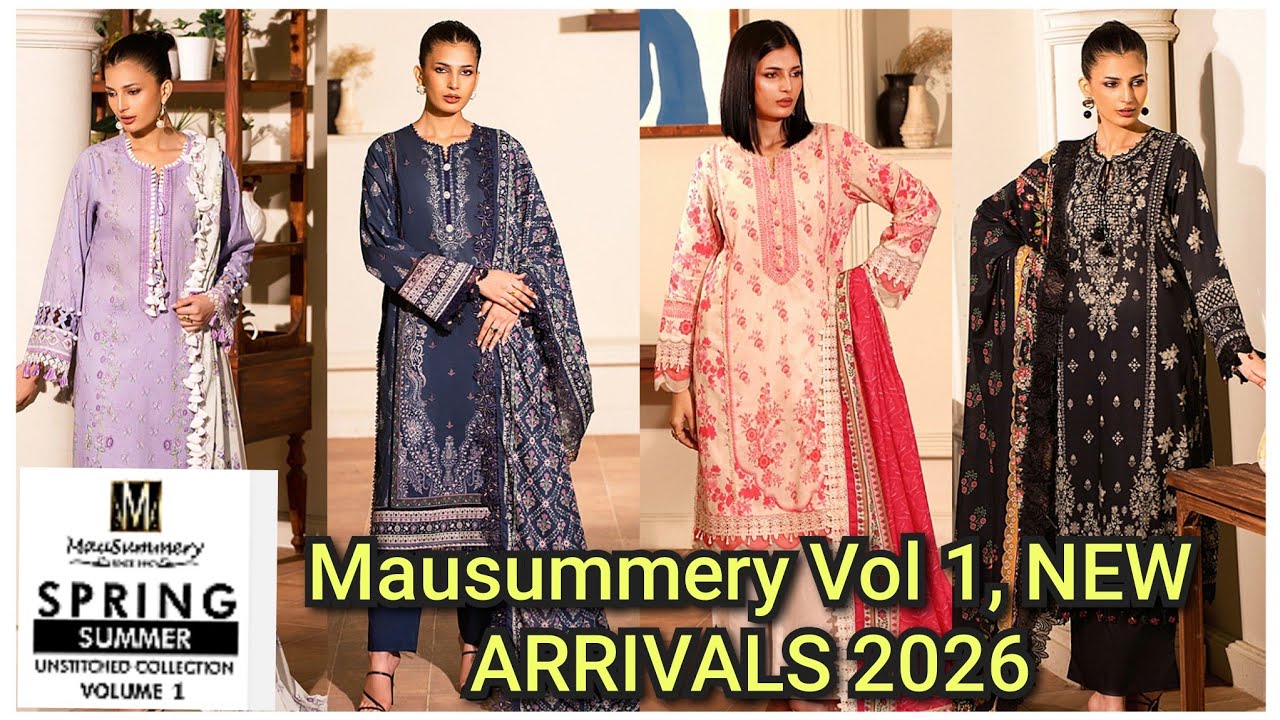 Mausummery vol 1 unstitched Lawn Collection 2026!! Mausummery Vol 1 NEW ARRIVALS!! Lawn Collection!!