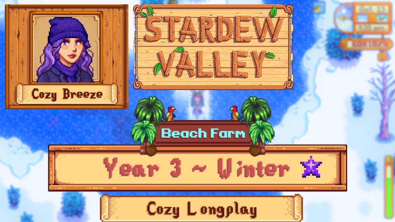 Cozy Stardew Valley Longplay | Winter Year 3 | Sleep/Study Aid | No Commentary