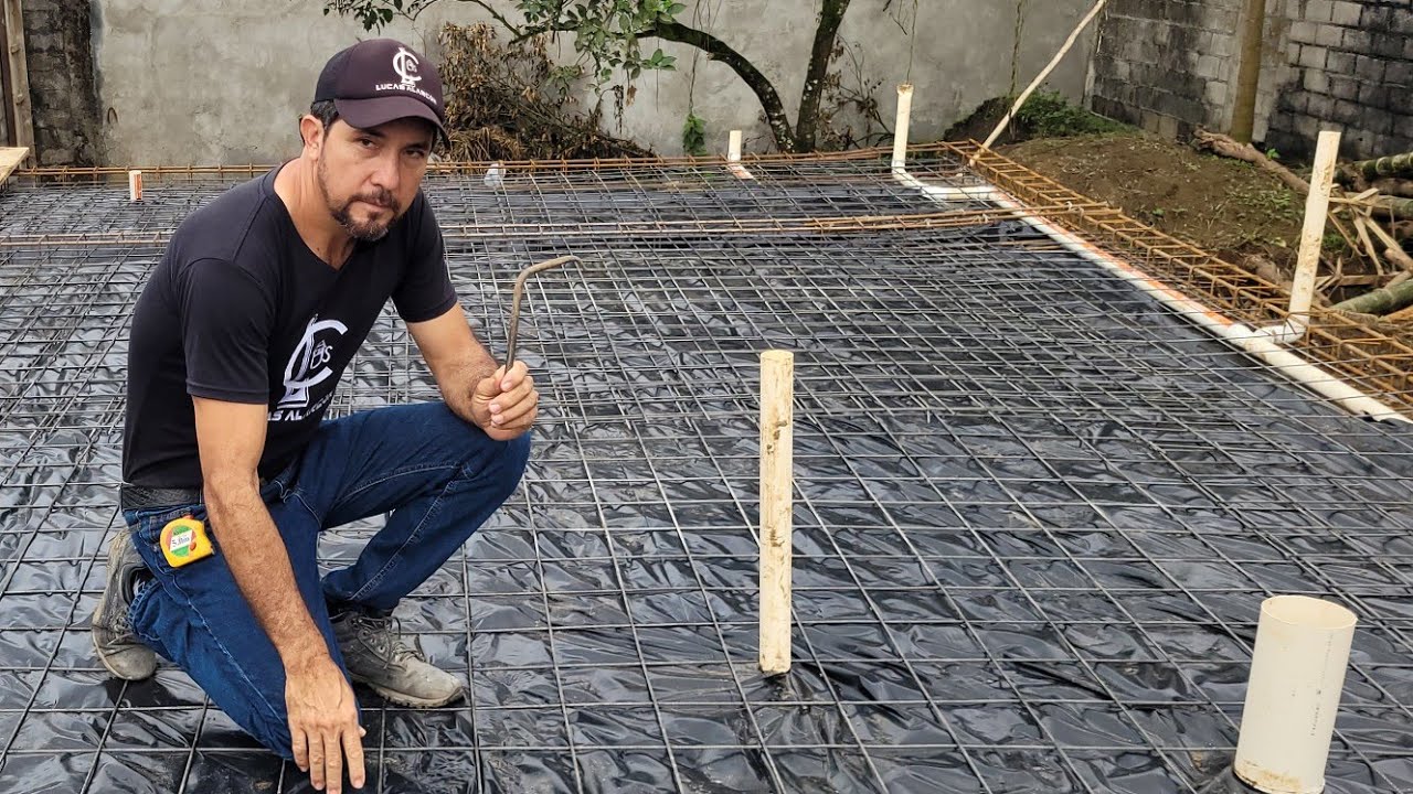 Colocacion de geomembrana y malla electrosoldada para super piso