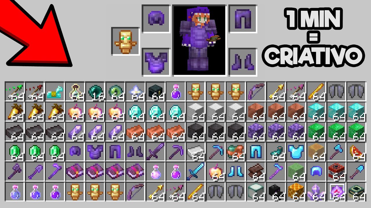 A CADA 1 MINUTO GANHAMOS 3 SEGUNDOS NO CRIATIVO NO MINECRAFT - Ft. @Lggjotinha