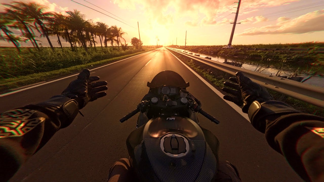 POV Afternoon Ride in the Fields Outer Miami Kawasaki Ninja ZX6R (Pure sound no music)