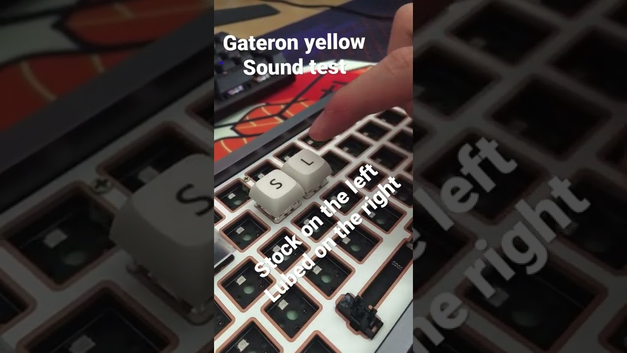 Stock vs Lubed Gateron Yellow (xda keycaps)