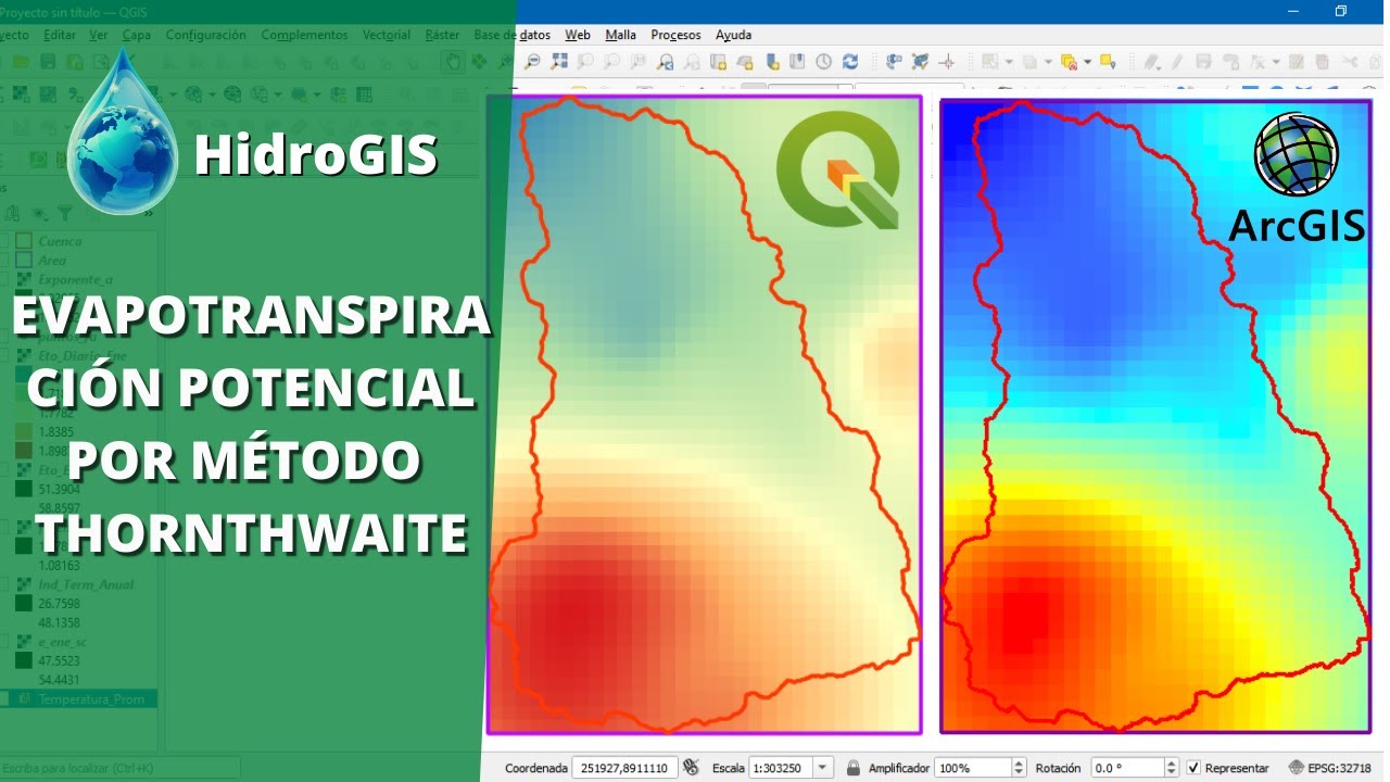 Evapotranspiración Potencial por Método de Thornthwaite - QGIS y ARCGIS (Teoría y Práctica)