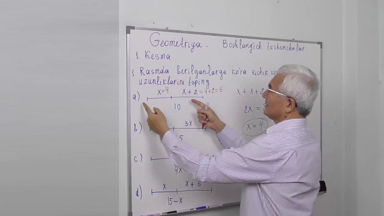 1.1.  Kesma.  Rasmda berilganlarga ko’ra kesmalarni topish