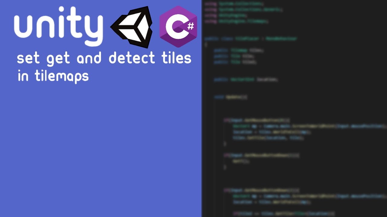 Unity: Set Get and Detect tiles in tilemaps!