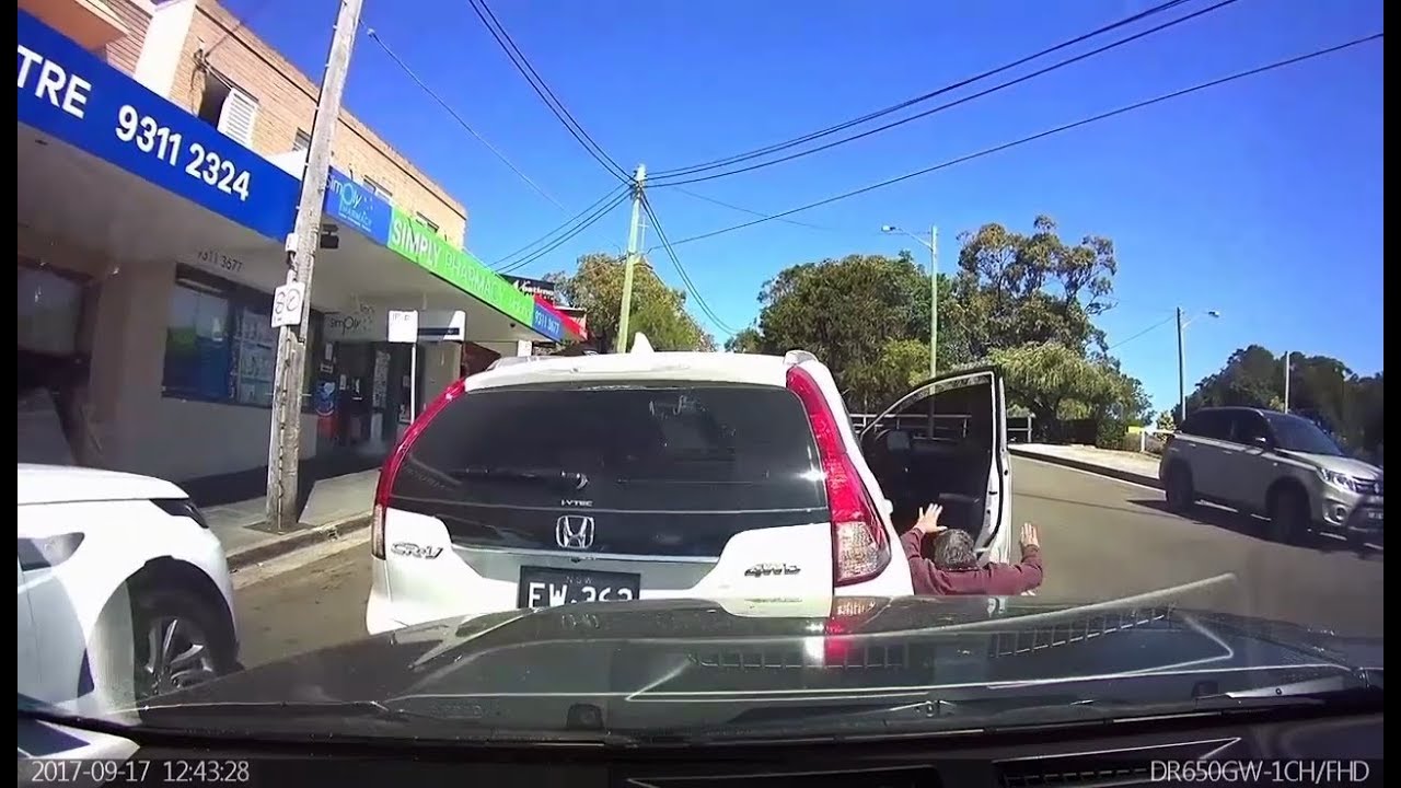 Angry driver manages to run themself over - Malabar NSW