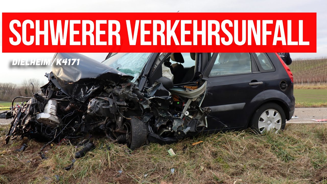 Schwerer Unfall auf der K4171 bei Dielheim – Rettungshubschrauber im Einsatz