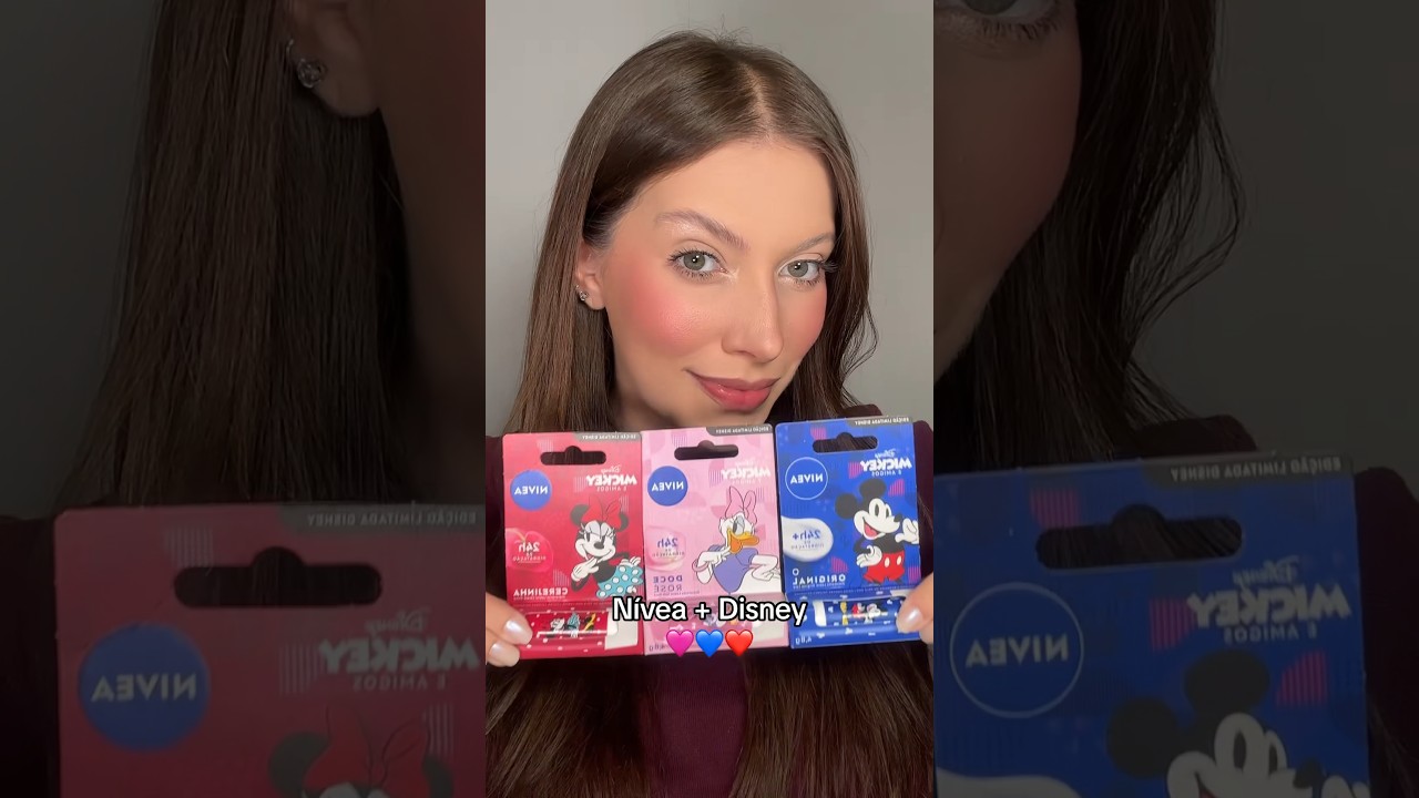 BALM N&Iacute;VEA + DISNEY ❤️💙🩷HIDRATANTE LABIAL N&Iacute;VEA MICKEY MINNIE MARGARIDA #nivea #hidratante #labios
