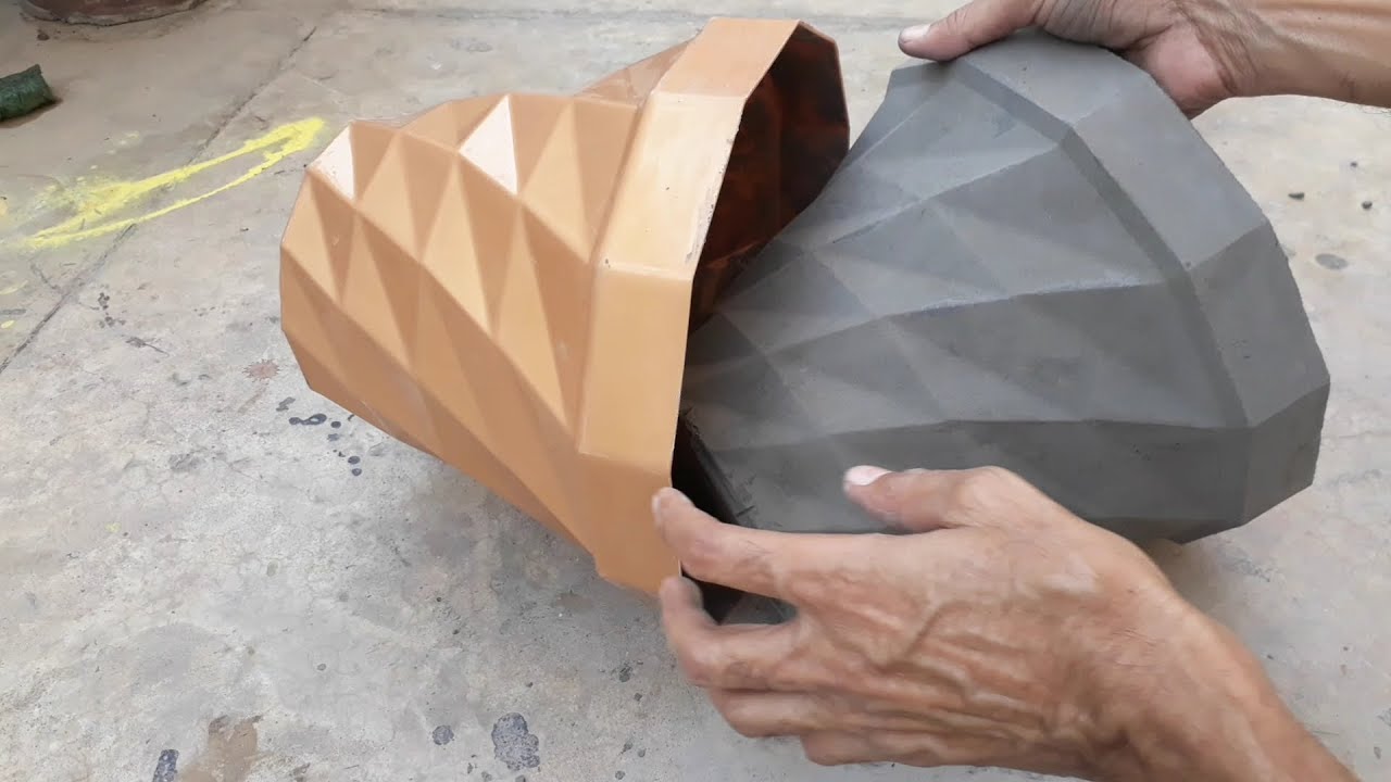 How to make beautiful cement pot at home easily || Creative flower pots ideas.