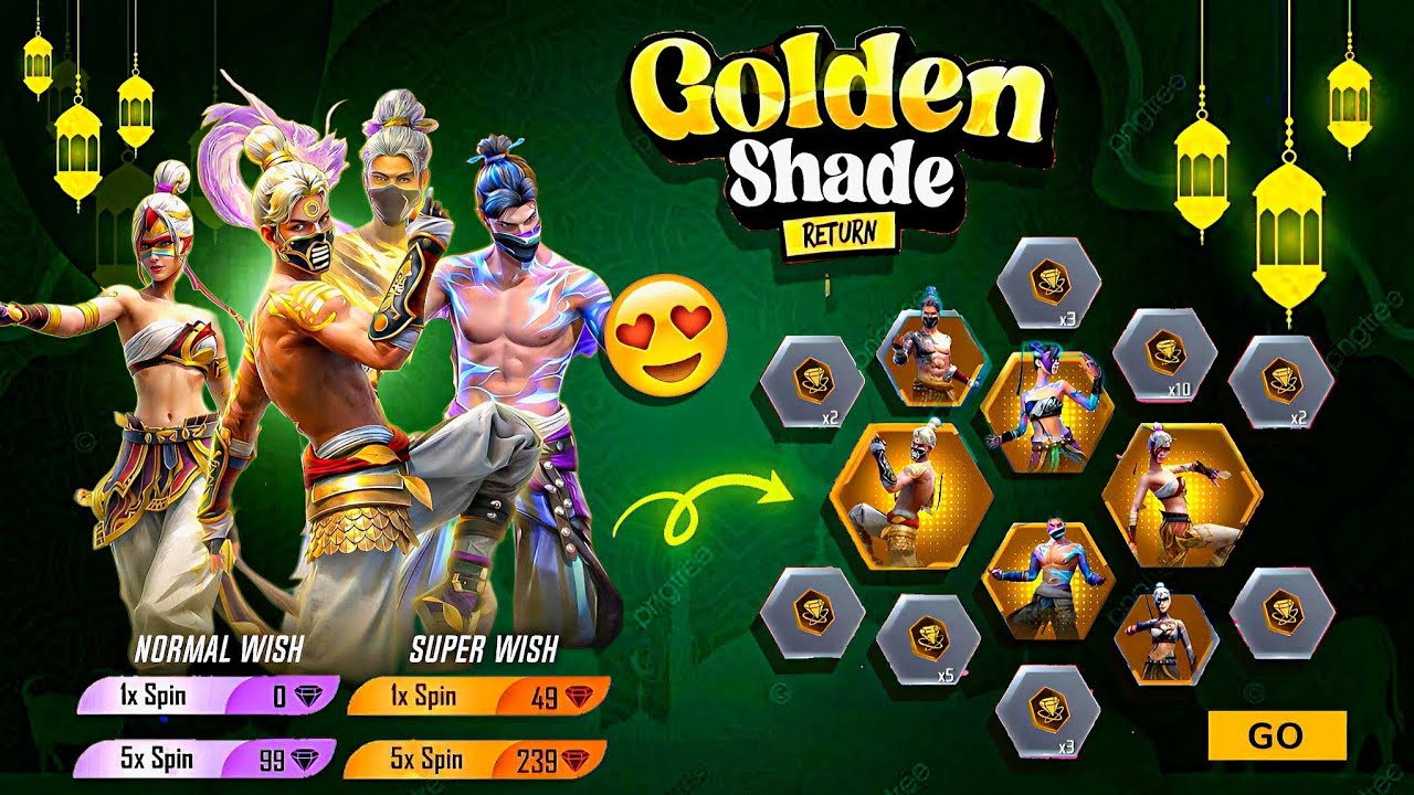 Golden Shade Bundle & Clown Incubator Return 🤯🥳| free fire new event | ff new event | new event ff