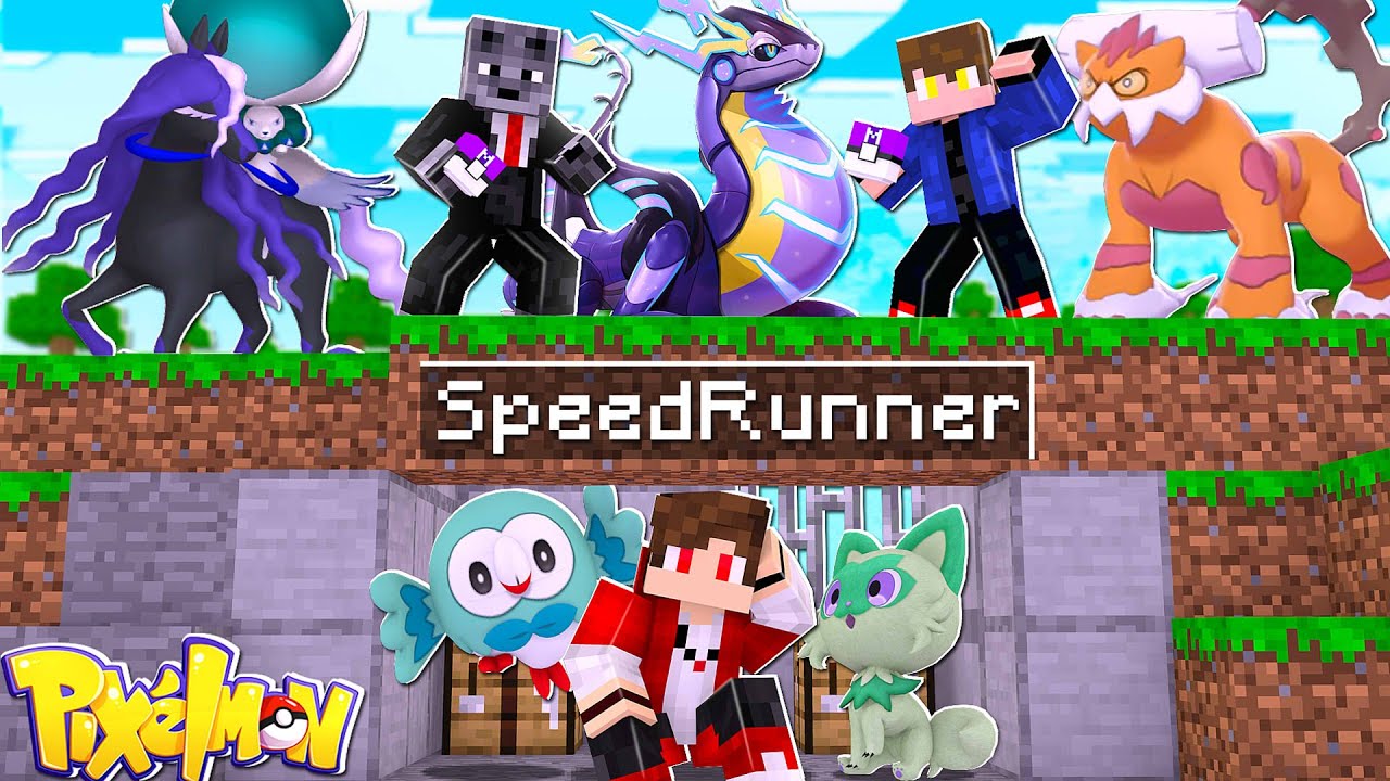 Minecraft Pixelmon Manhunt (1 Speedrunner VS 2 Caçadores) Mas Meu Amigo tem o Pokemon Inicial Shiny