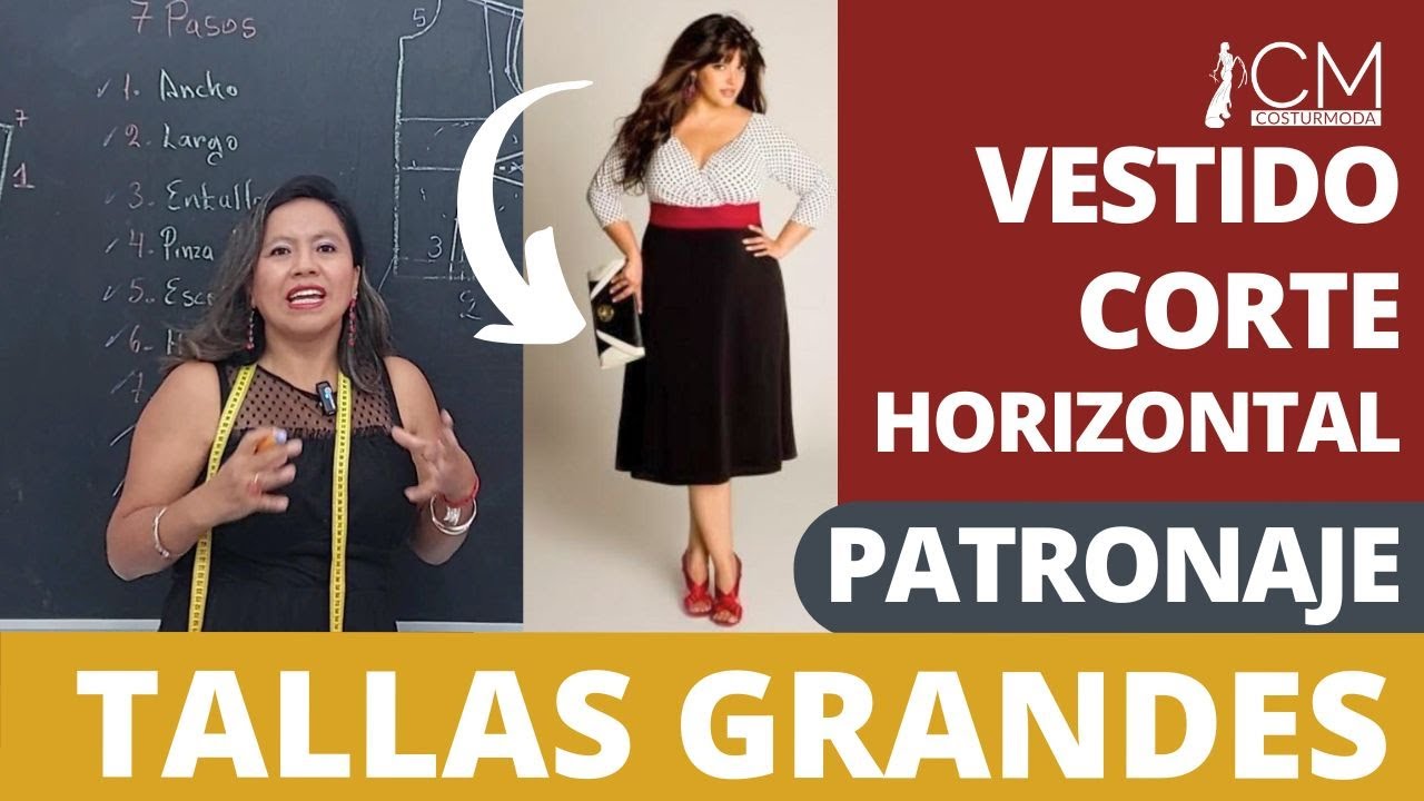 Patronaje de Vestido de Corte Horizontal para Tallas Grandes | Tutorial 👗📏