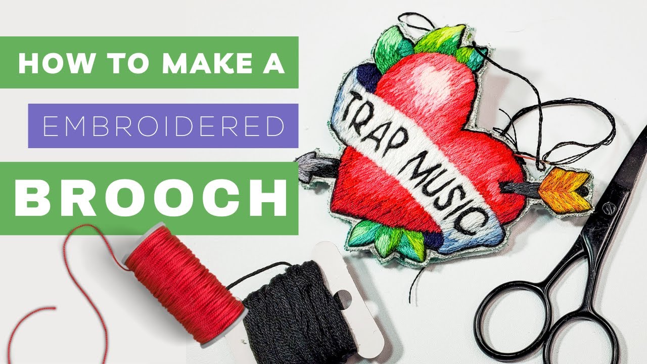 💥HOW TO Make a Embroidered Brooch in 5 EASY STEPS!💥 - Hand Embroidery