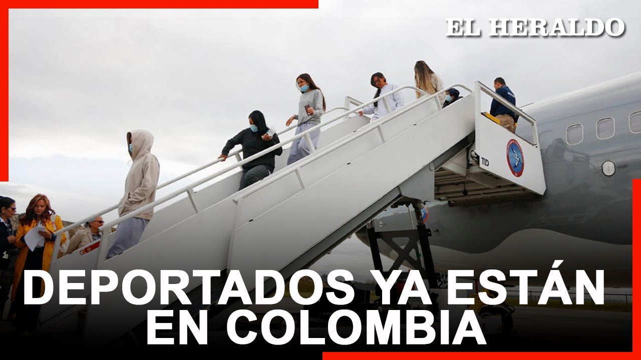 Aterriza en Bogotá el primero de los dos aviones colombianos que trae deportados de EE UU