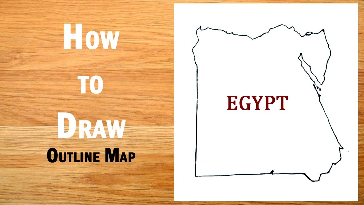 Egypt outline map || How to draw map of Egypt