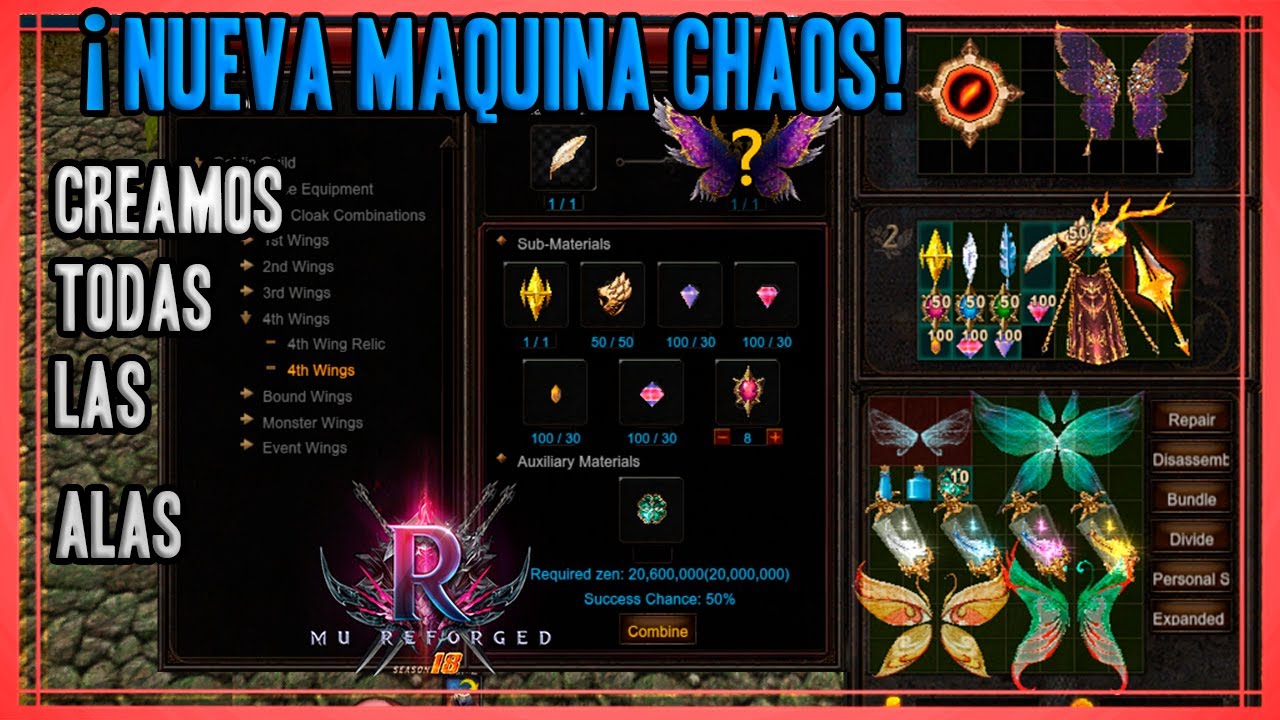 Renovación Maquina del Chaos y Nuevas Wings Relic parte 2 | Mu Online Season 18 Parte 2