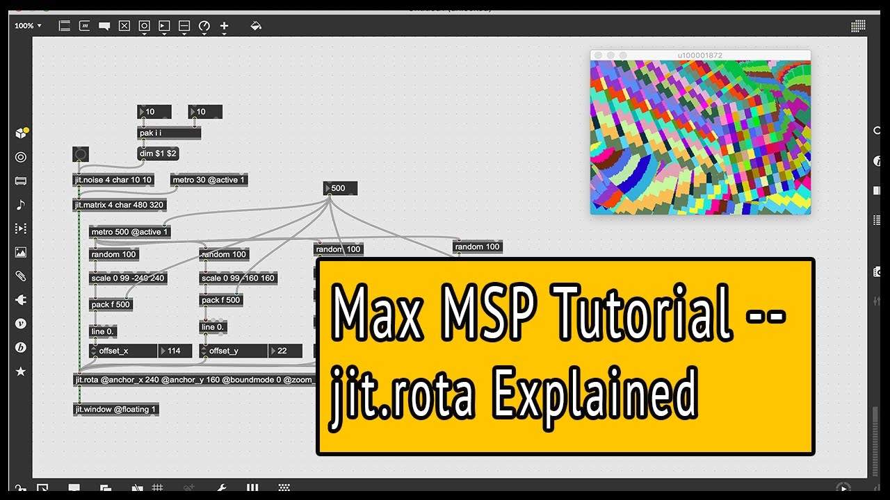 Учебное пособие Max MSP — jit.rota — Введение в джиттер, часть 3