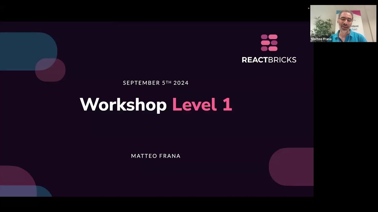 React Bricks Workshop - September 5th, 2024