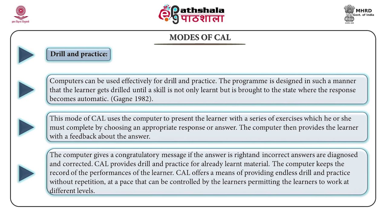Computer aided learning-meaning and modes (AE)