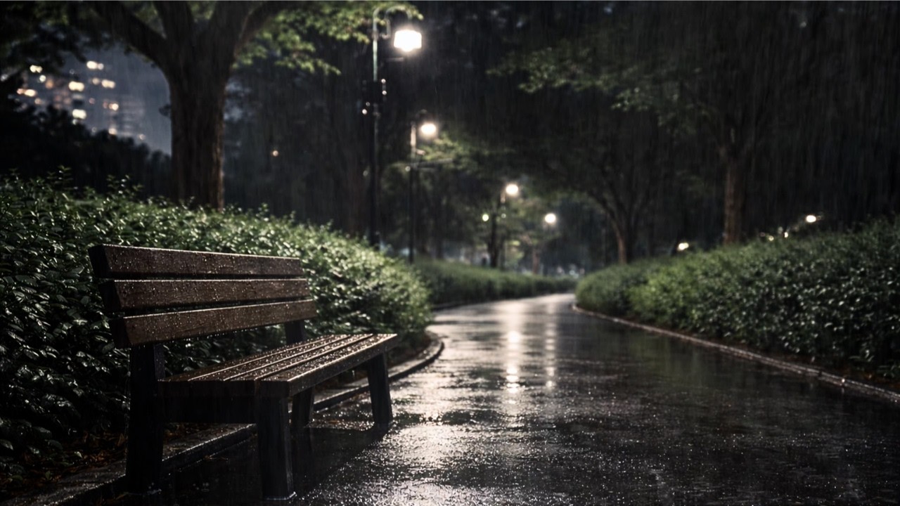 Rain Sounds for Sleep: Heavy Rain, No Thunder 🌧️ (Black Screen in 1 Hour)