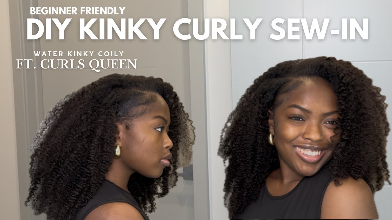 🔥 Beginner-Friendly Kinky Curly Sew-In | CURLSQUEEN Water Kinky Coily Hair (18”) 