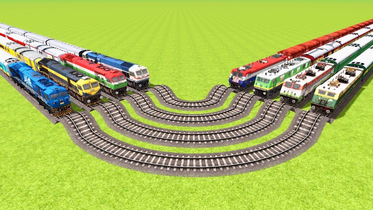 EIGHT TRAINS FACE TO FACE HITTING FROM BREAKING SPEED BUMPS RAILROAD ▶️ Train Simulator | CrazyRails