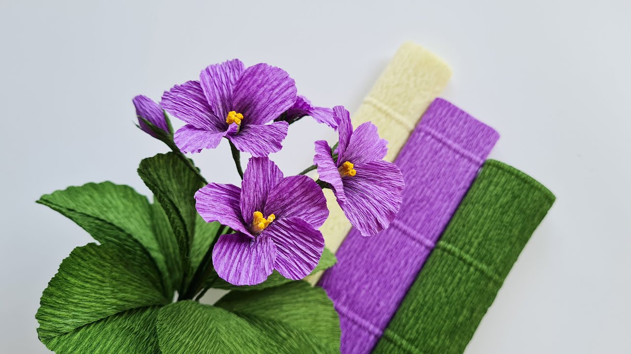 How To Make African Violets Paper Flower / Paper Flower / Góc nhỏ Handmade