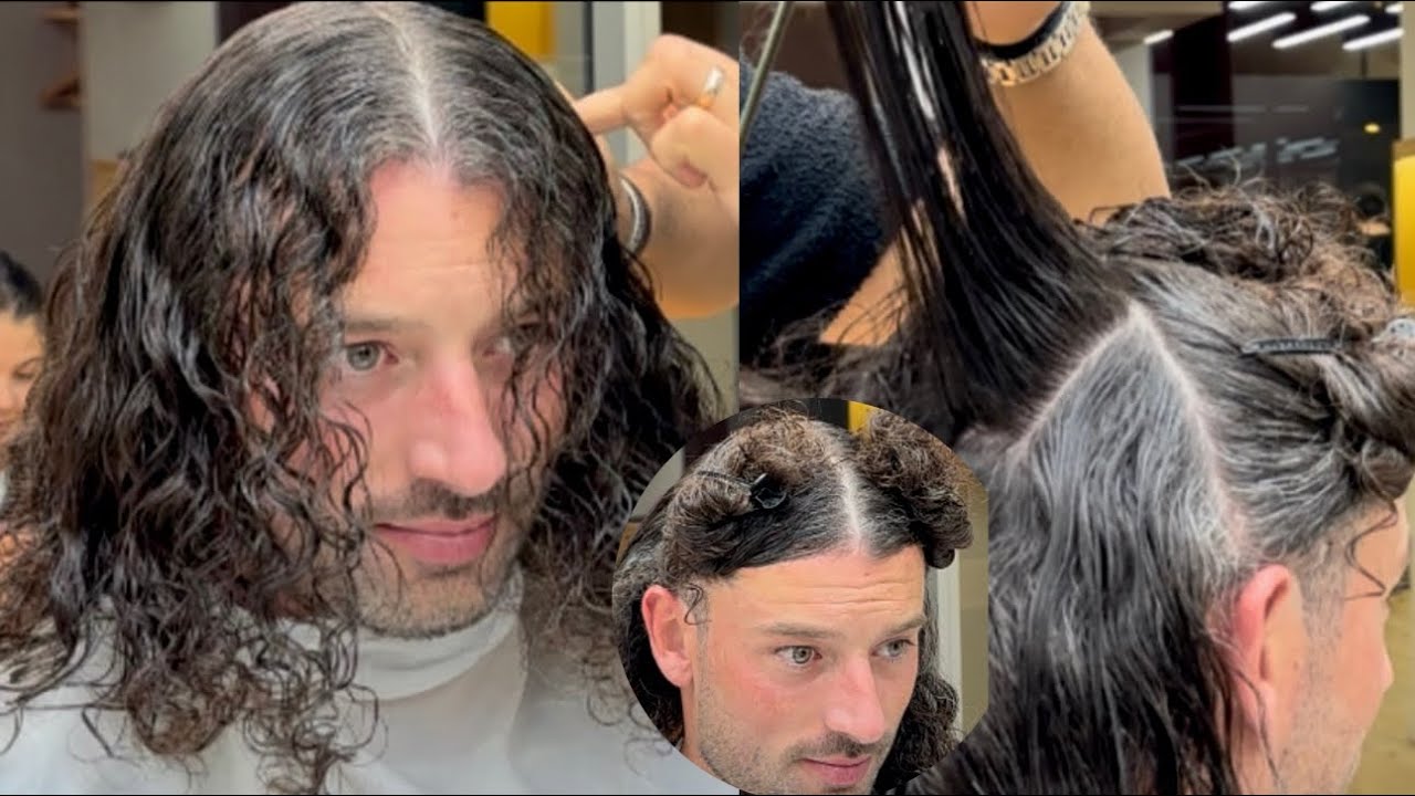 Cómo cortar y emparejar cabello largo en hombres rizado #cambiodelook #haircut #tutorial