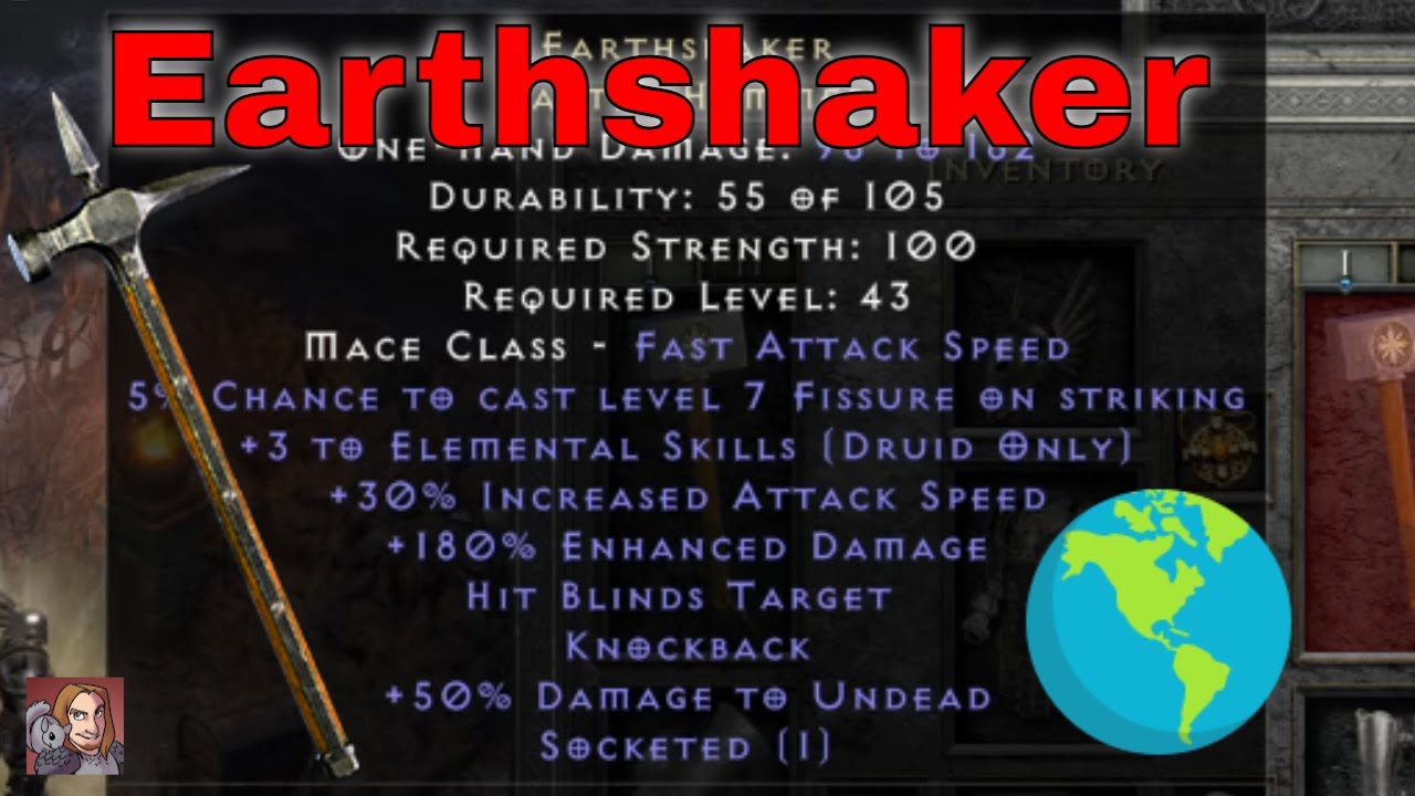 D2R Unique Items - Earthshaker (Battle Hammer)