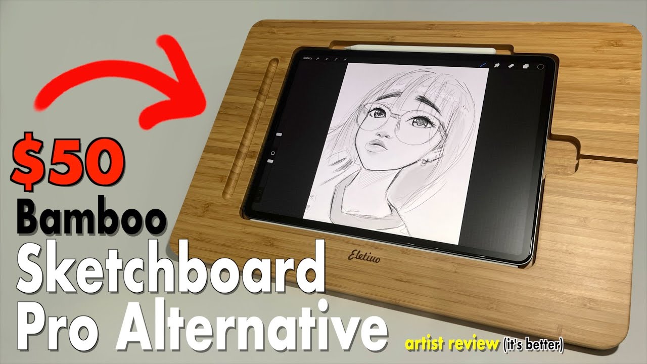 Bamboo Wood iPad Art Drawing Stand | Sketchboard Pro Alternative | Artist Review